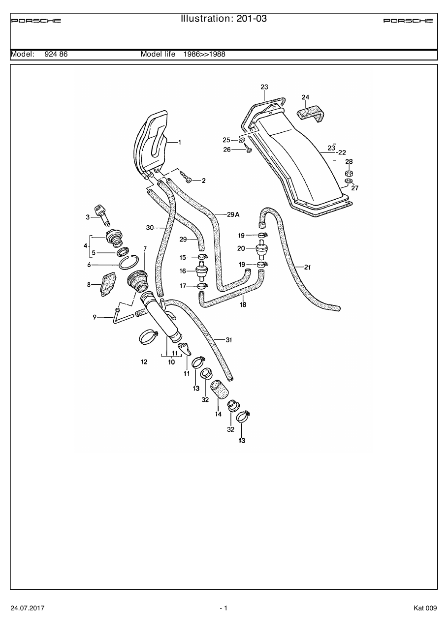 Exploded parts diagram — Fuel tank