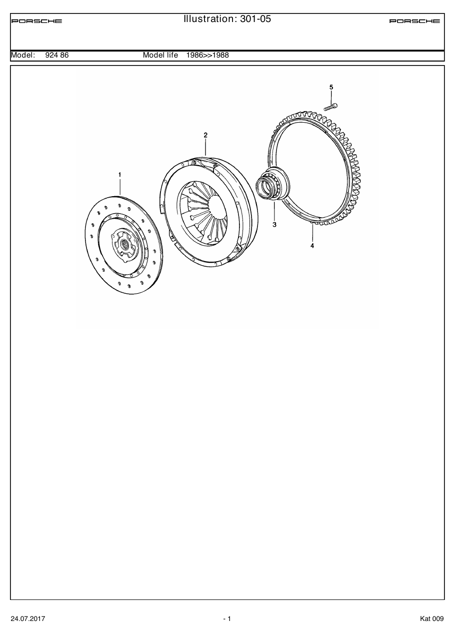 Exploded parts diagram — Clutch