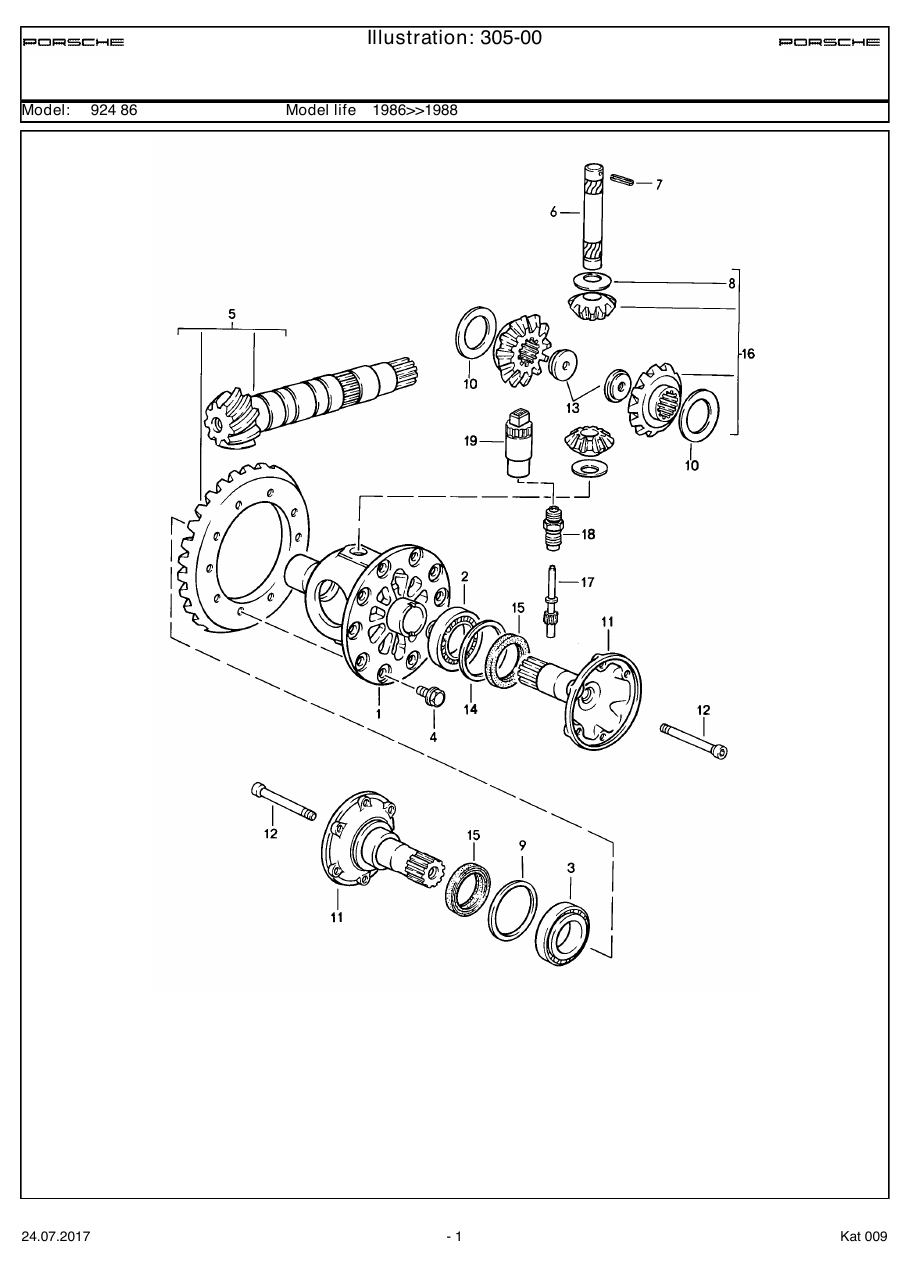 Exploded parts diagram — Differential