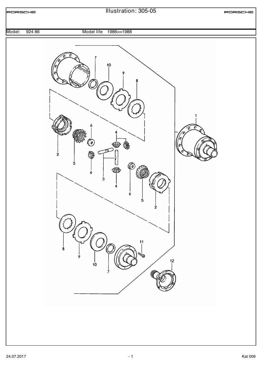 Exploded parts diagram — Limited-slip differential