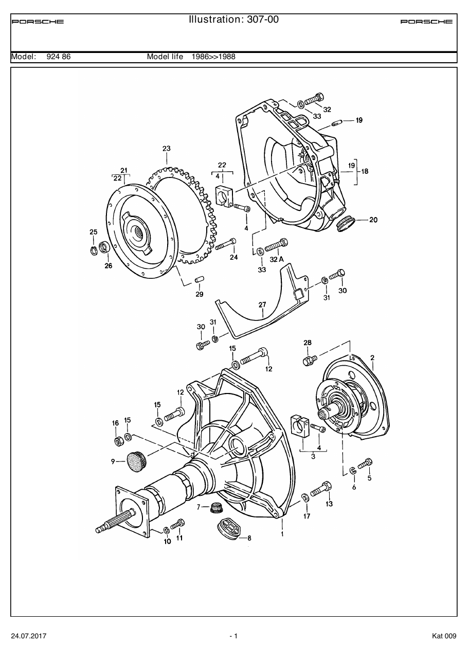 Exploded parts diagram — Central tube
