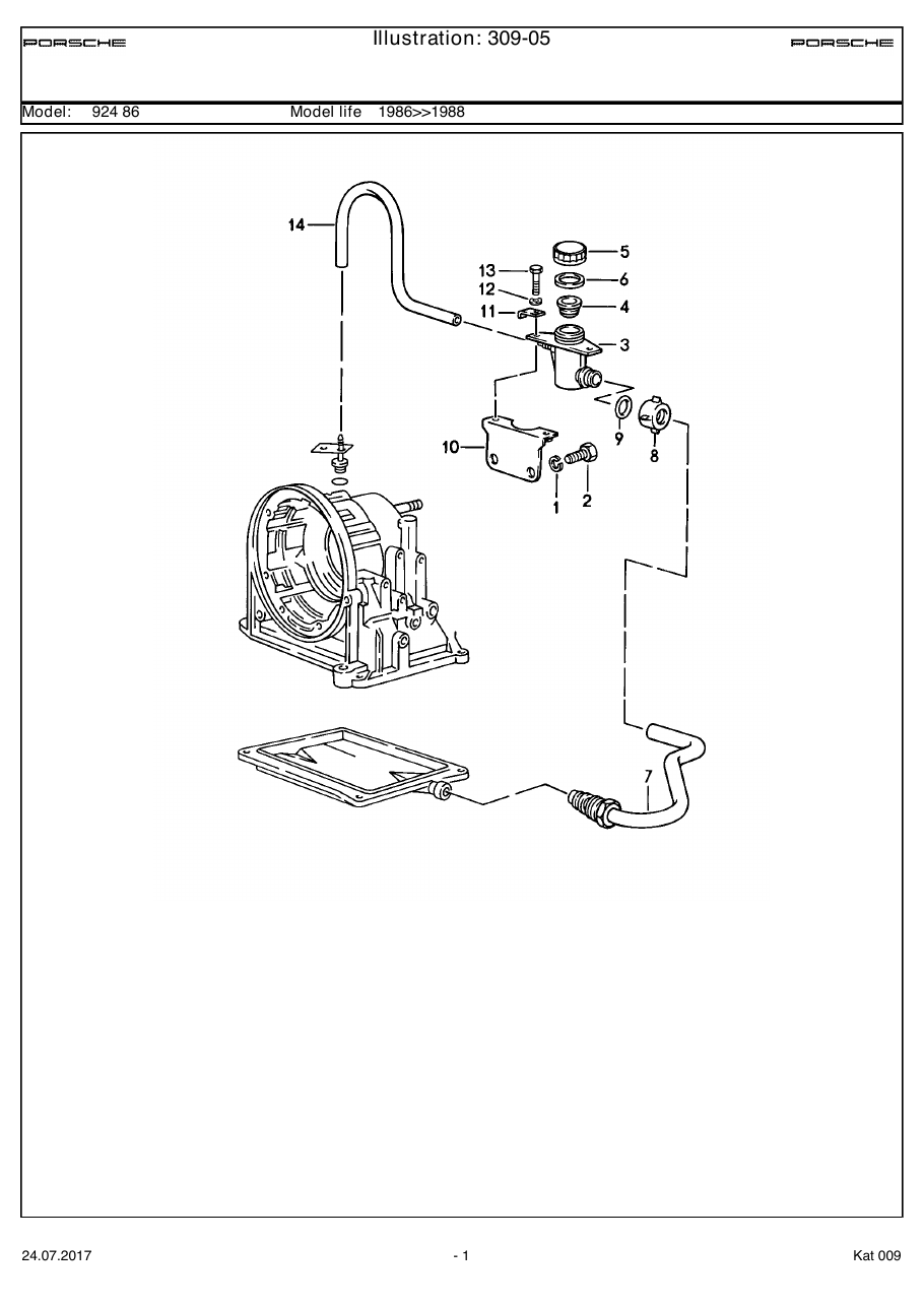 Exploded parts diagram — Oil inlet