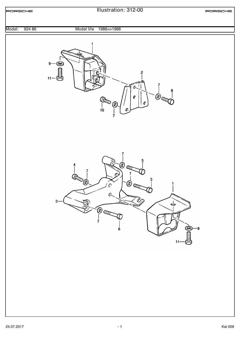 Exploded parts diagram — Transmission suspension