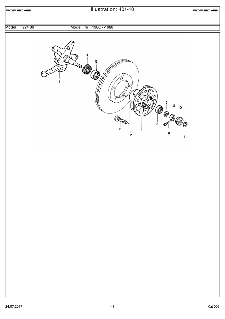 Exploded parts diagram — Steering knuckle