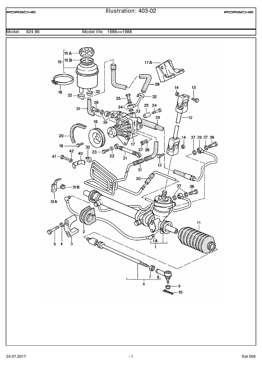 Exploded parts diagram — Power steering