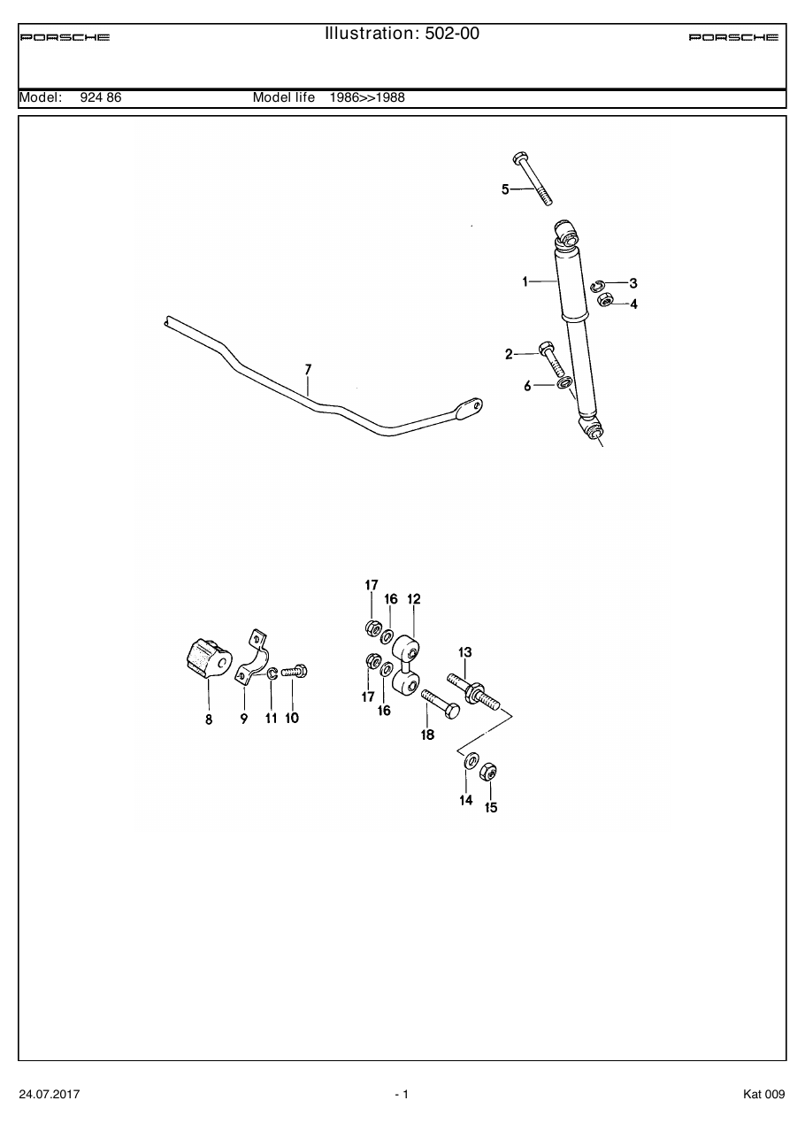 Exploded parts diagram — Vibration damper