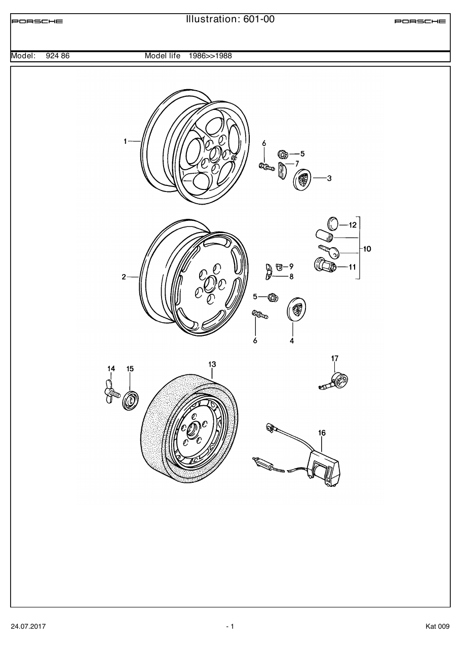 Exploded parts diagram — Disc wheel