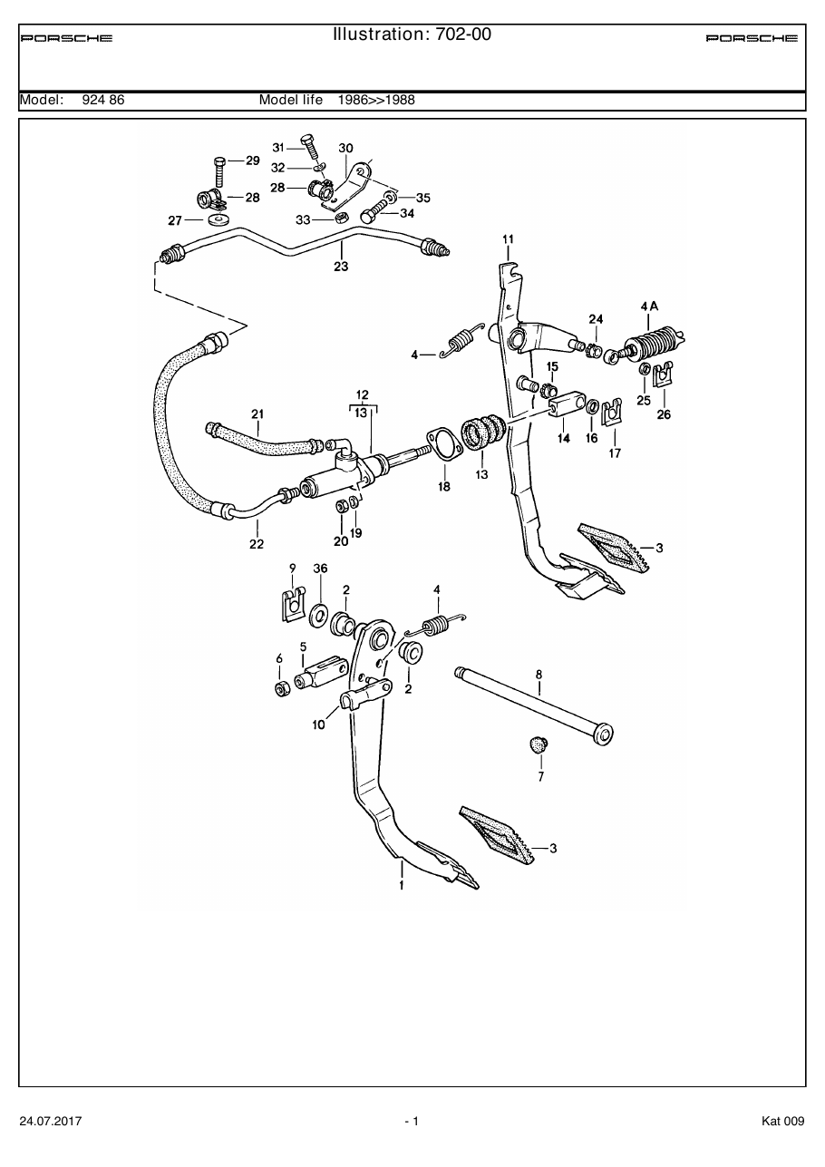 Exploded parts diagram — Brake