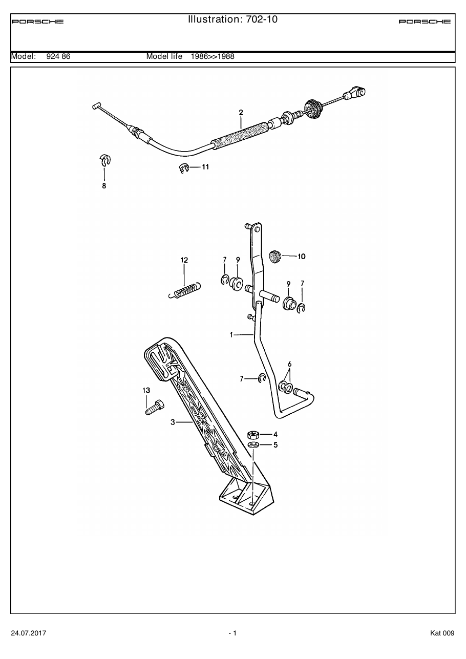 Exploded parts diagram — Accelerator control