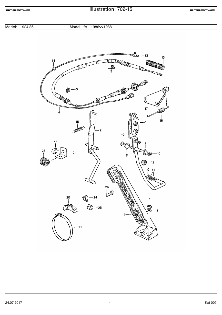 Exploded parts diagram — Accelerator control