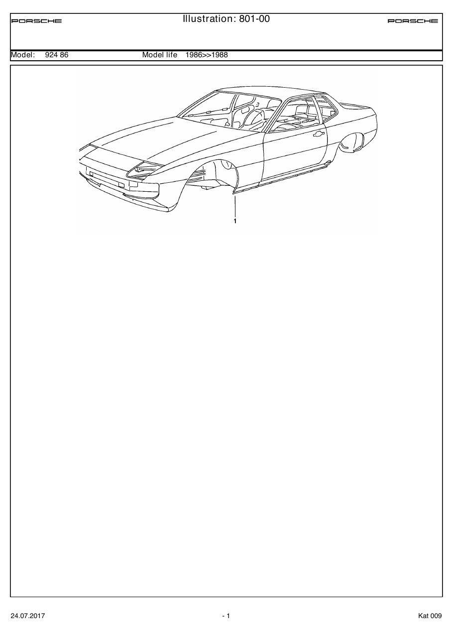 Exploded parts diagram — Body in white