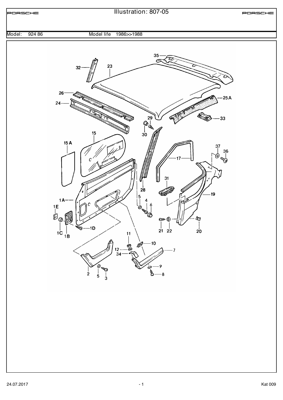 Exploded parts diagram — Linings