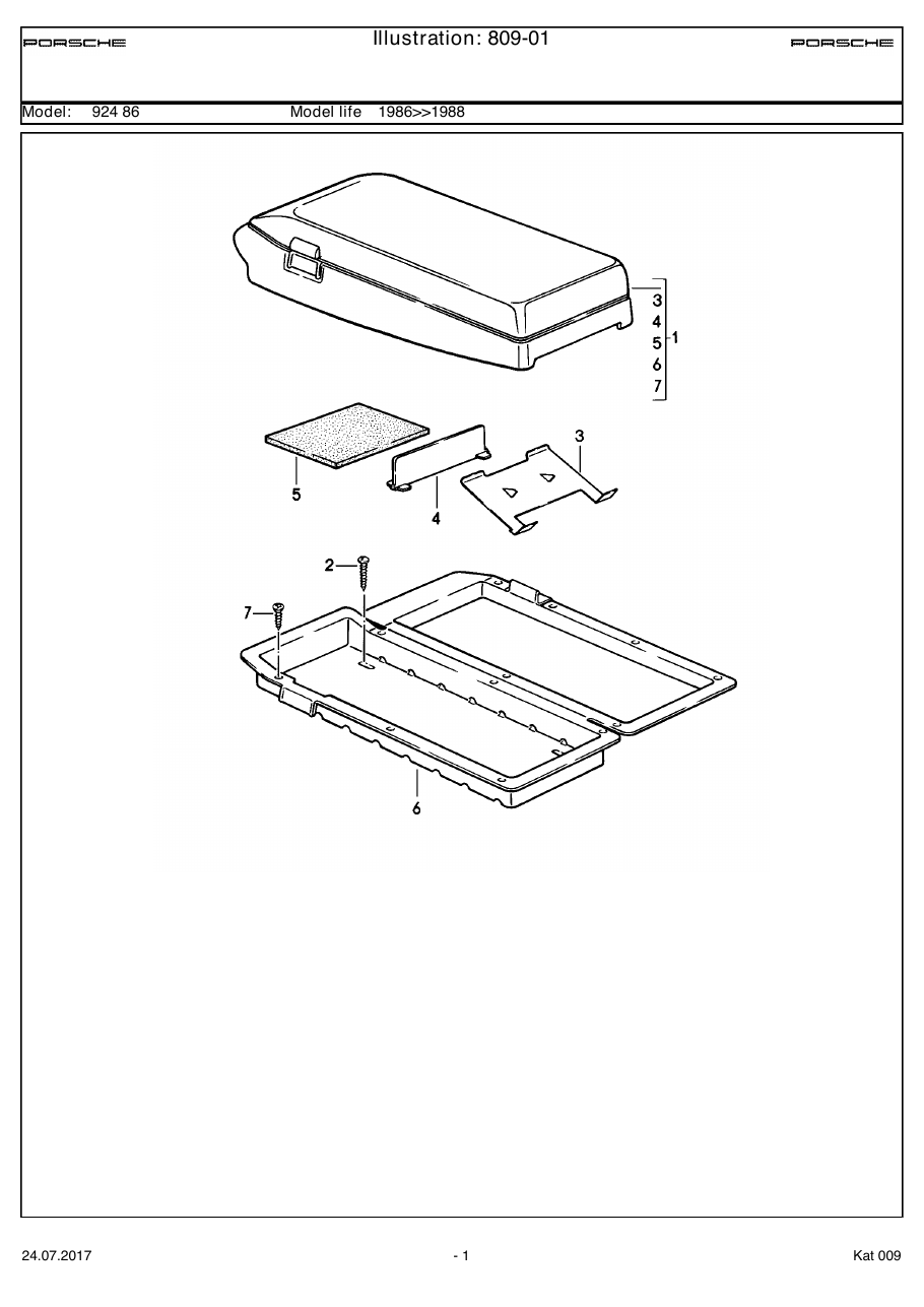Exploded parts diagram — Cassette box