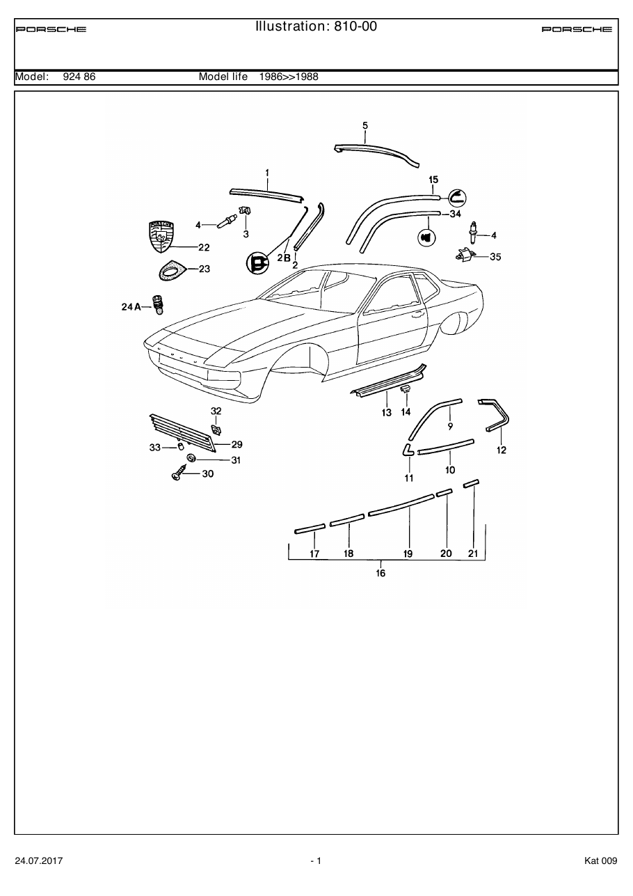 Exploded parts diagram — Moulding