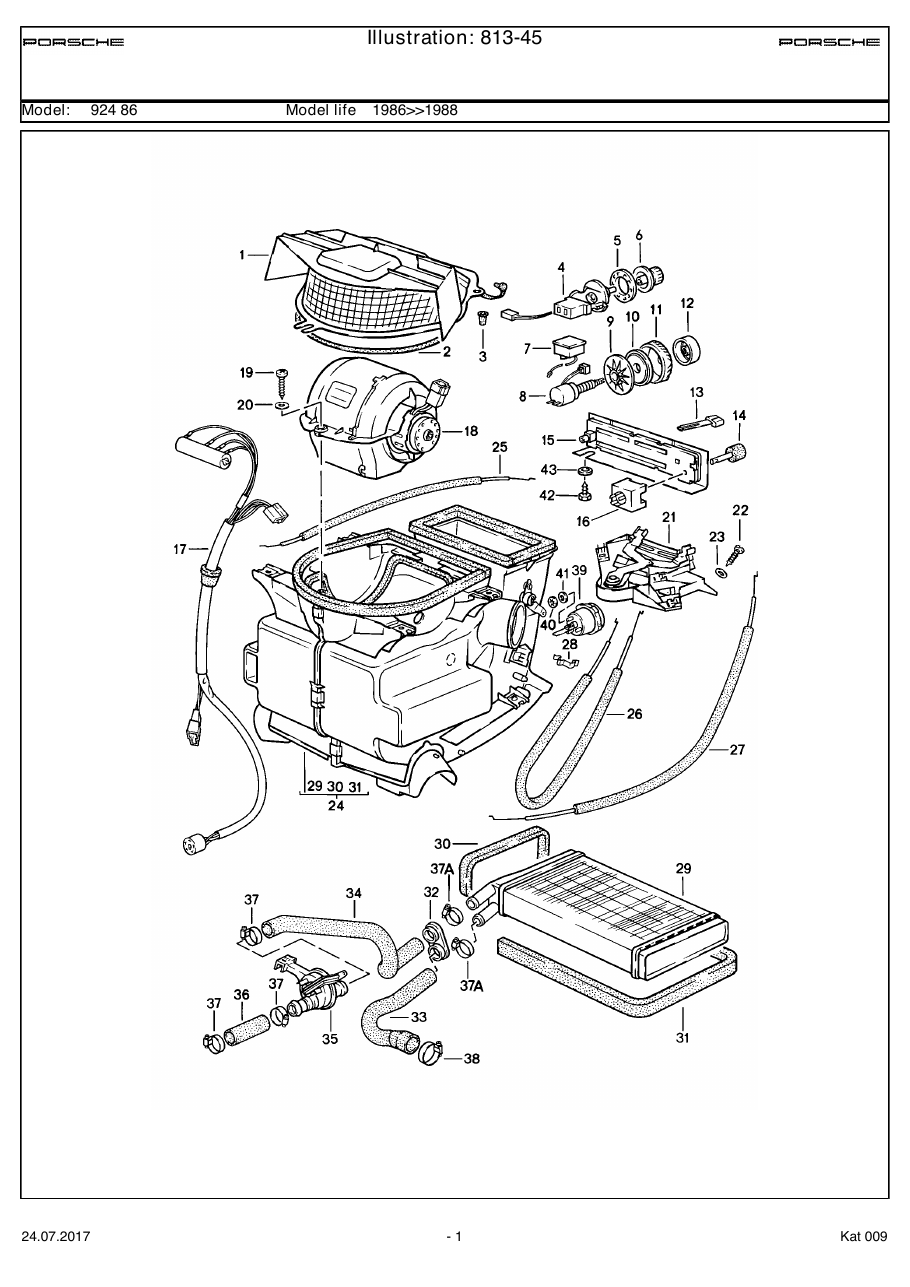 Exploded parts diagram — Heater