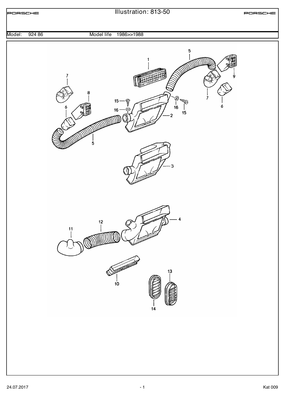 Exploded parts diagram — Air guide