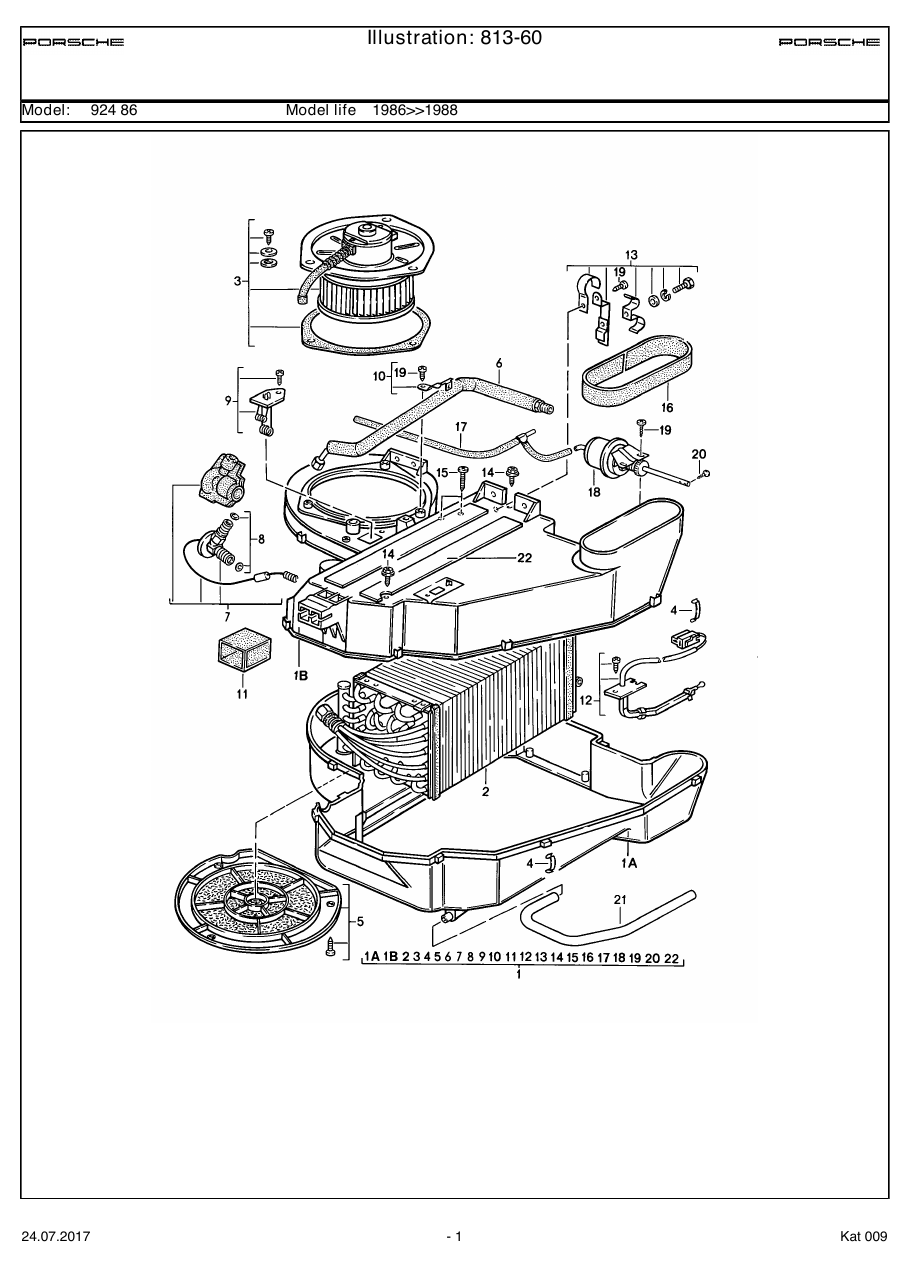 Exploded parts diagram — Air conditioner
