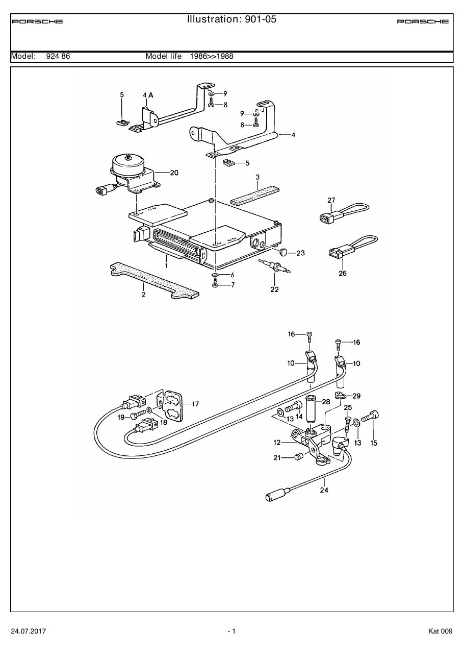 Exploded parts diagram — Engine electrics 2
