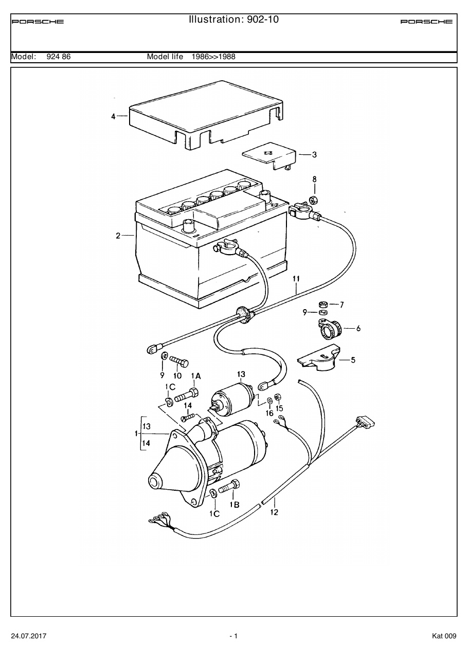 Exploded parts diagram — Starter