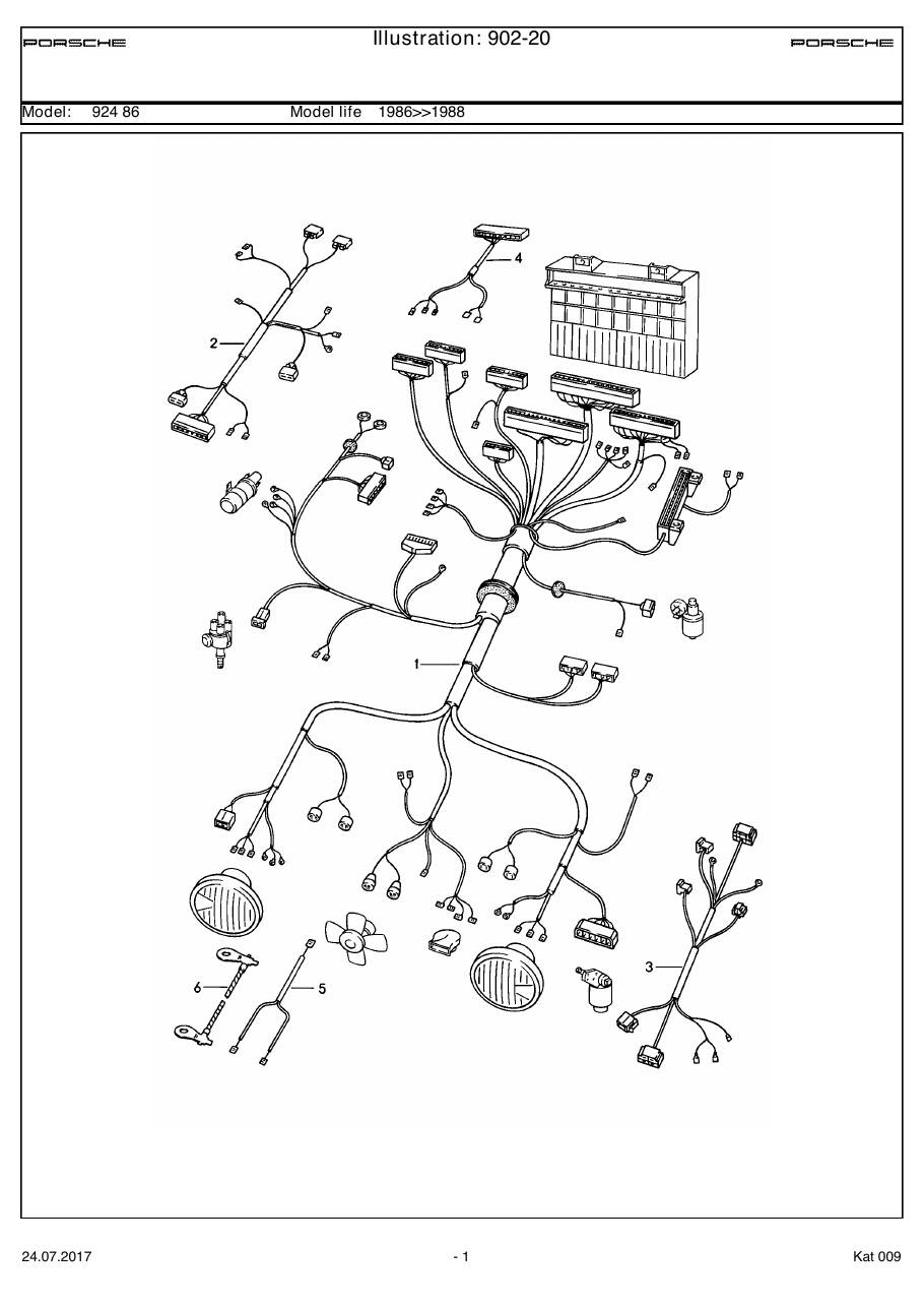 Exploded parts diagram — Wiring harnesses