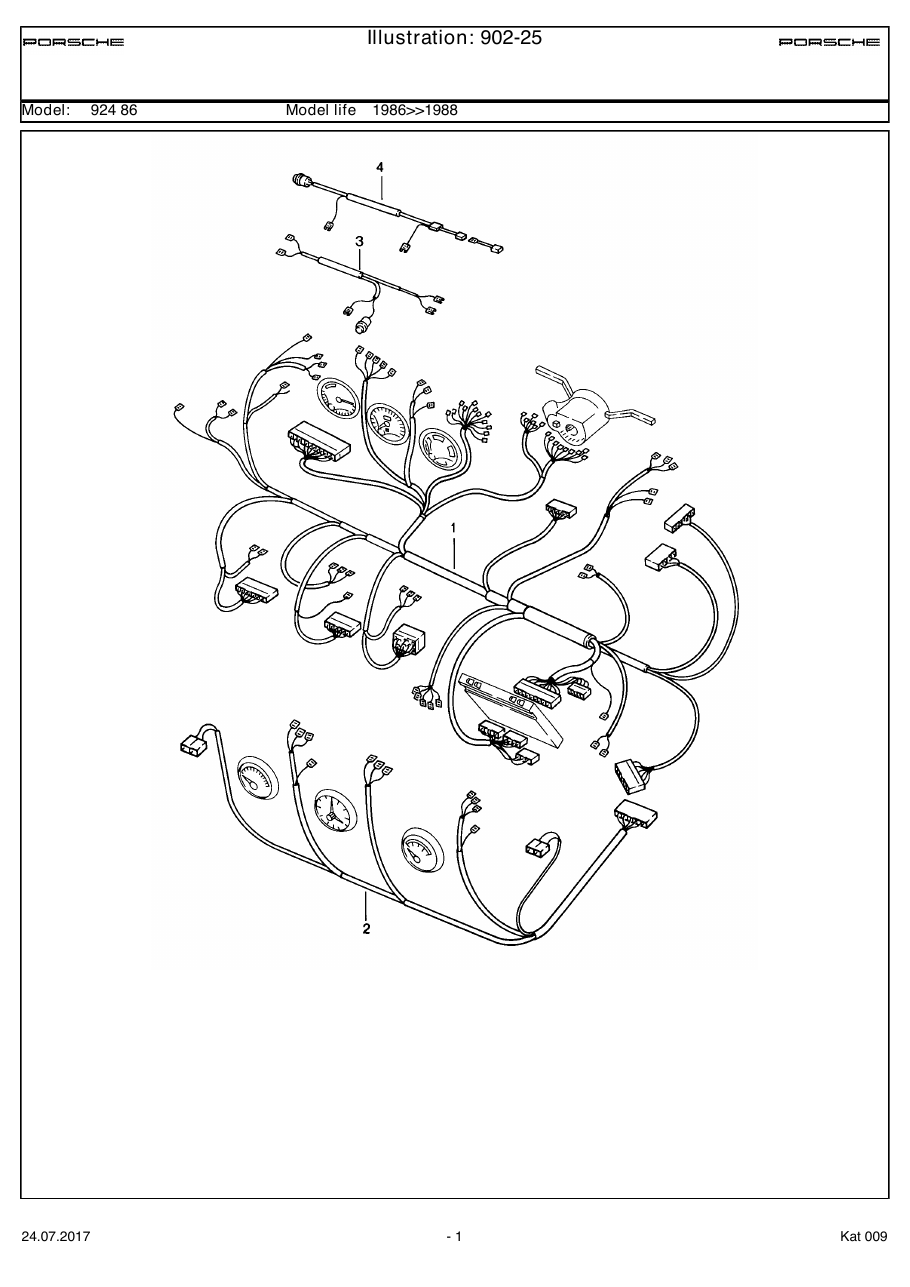 Exploded parts diagram — Wiring harnesses