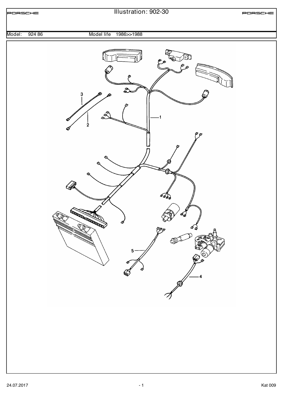 Exploded parts diagram — Wiring harnesses