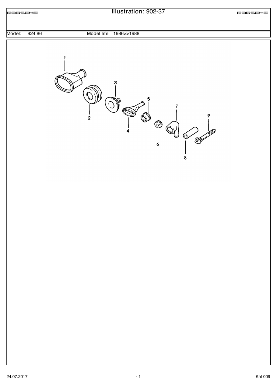 Exploded parts diagram — Protective grommet