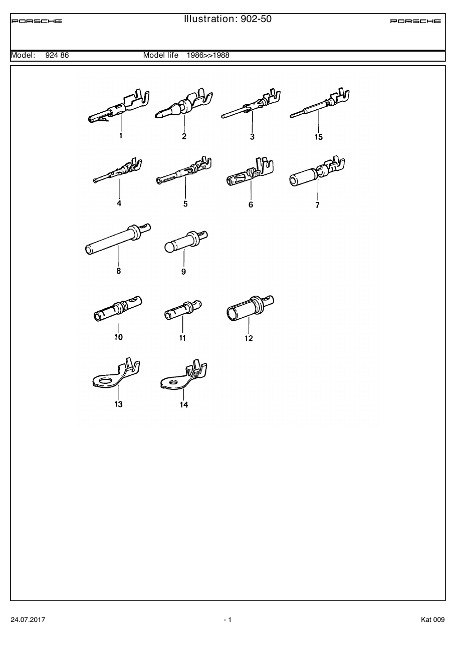 Exploded parts diagram — Round connector