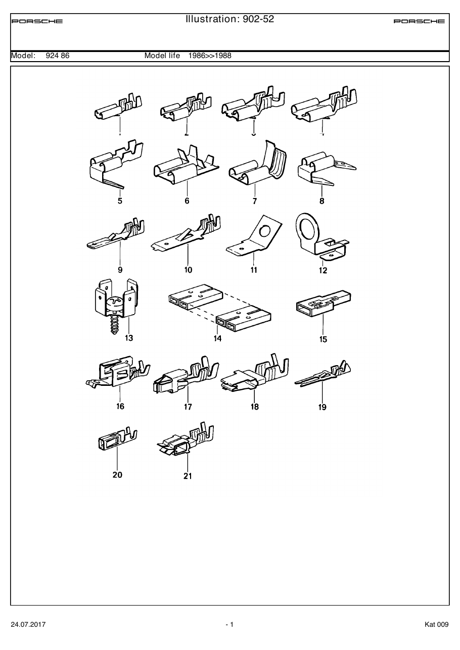 Exploded parts diagram — Flat plug