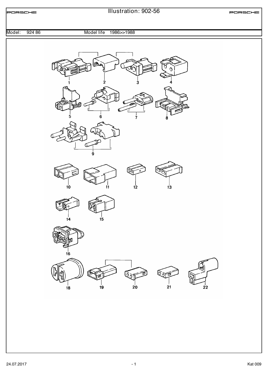 Exploded parts diagram — Connector housing