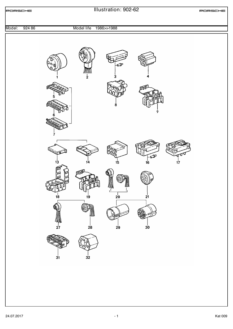 Exploded parts diagram — Connector housing
