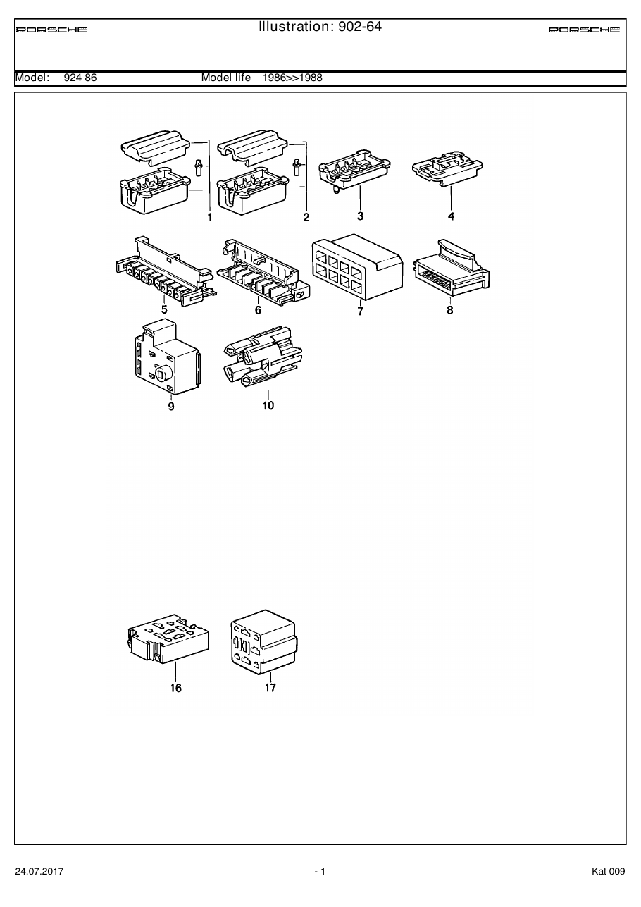 Exploded parts diagram — Connector housing