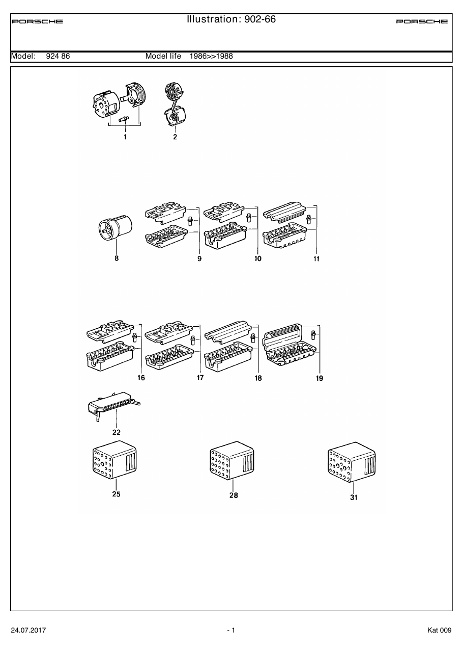 Exploded parts diagram — Connector housing