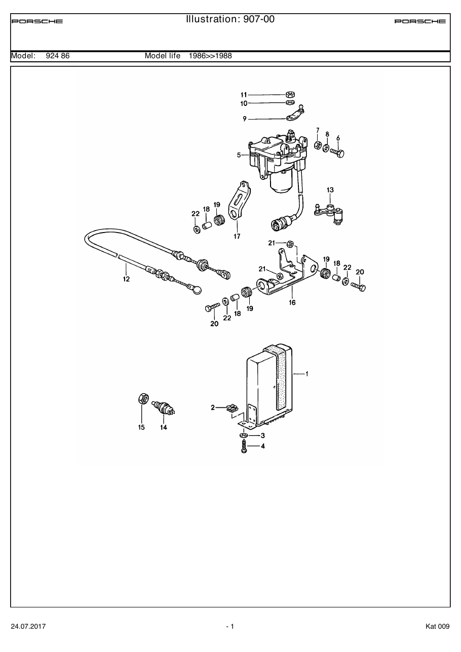 Exploded parts diagram — Cruise control