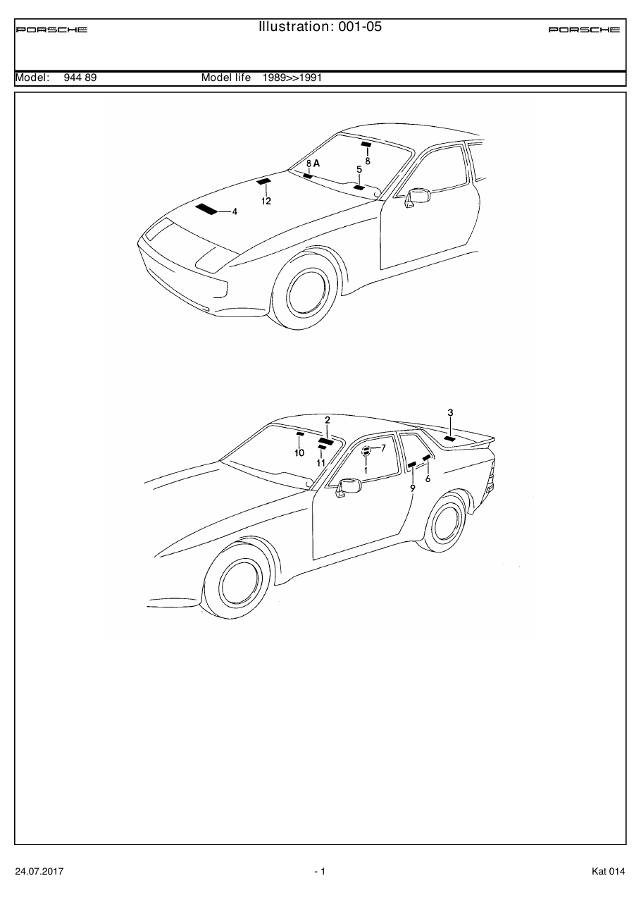 Exploded parts diagram — Stickers