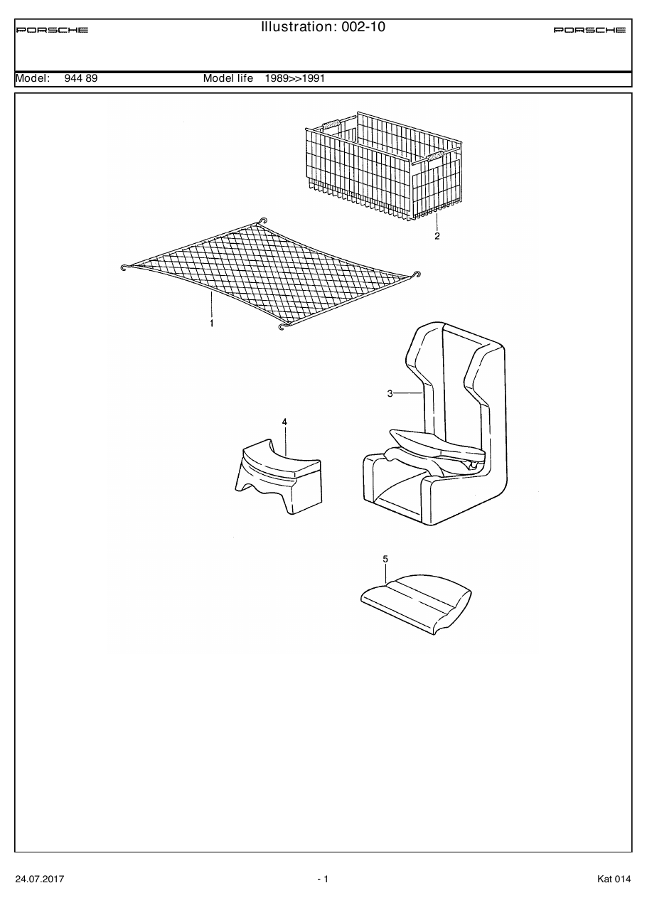 Exploded parts diagram — Accessories