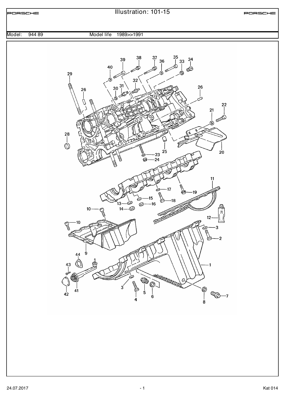 Exploded parts diagram — Crankcase