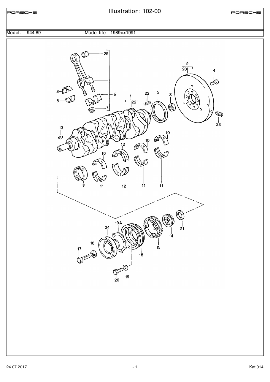 Exploded parts diagram — Crankshaft