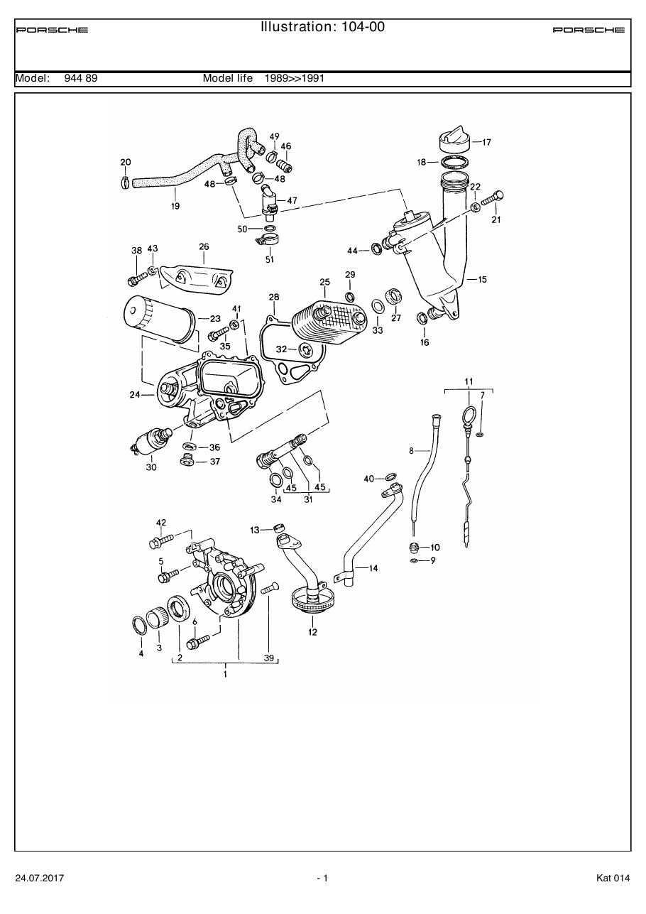 Exploded parts diagram — Engine lubrication