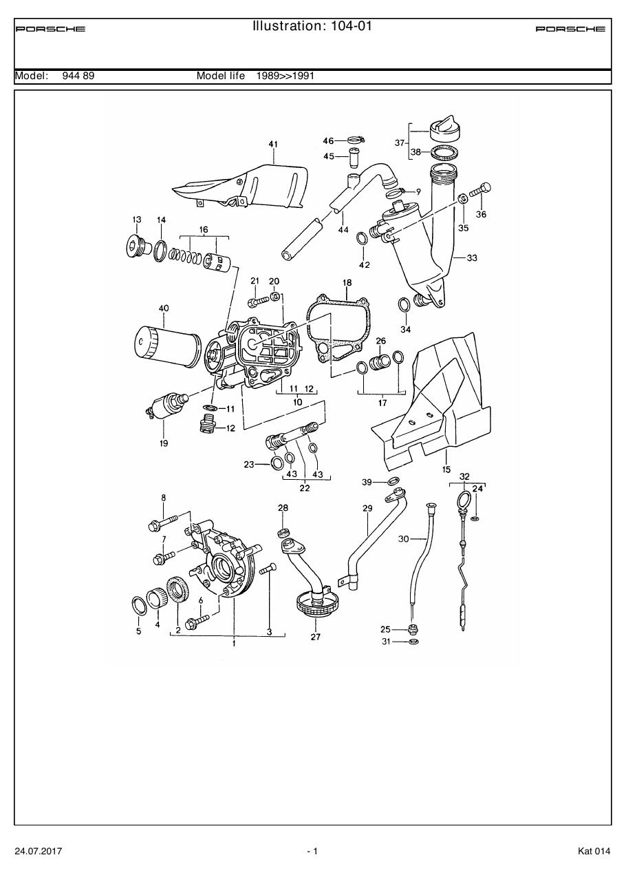 Exploded parts diagram — Engine lubrication