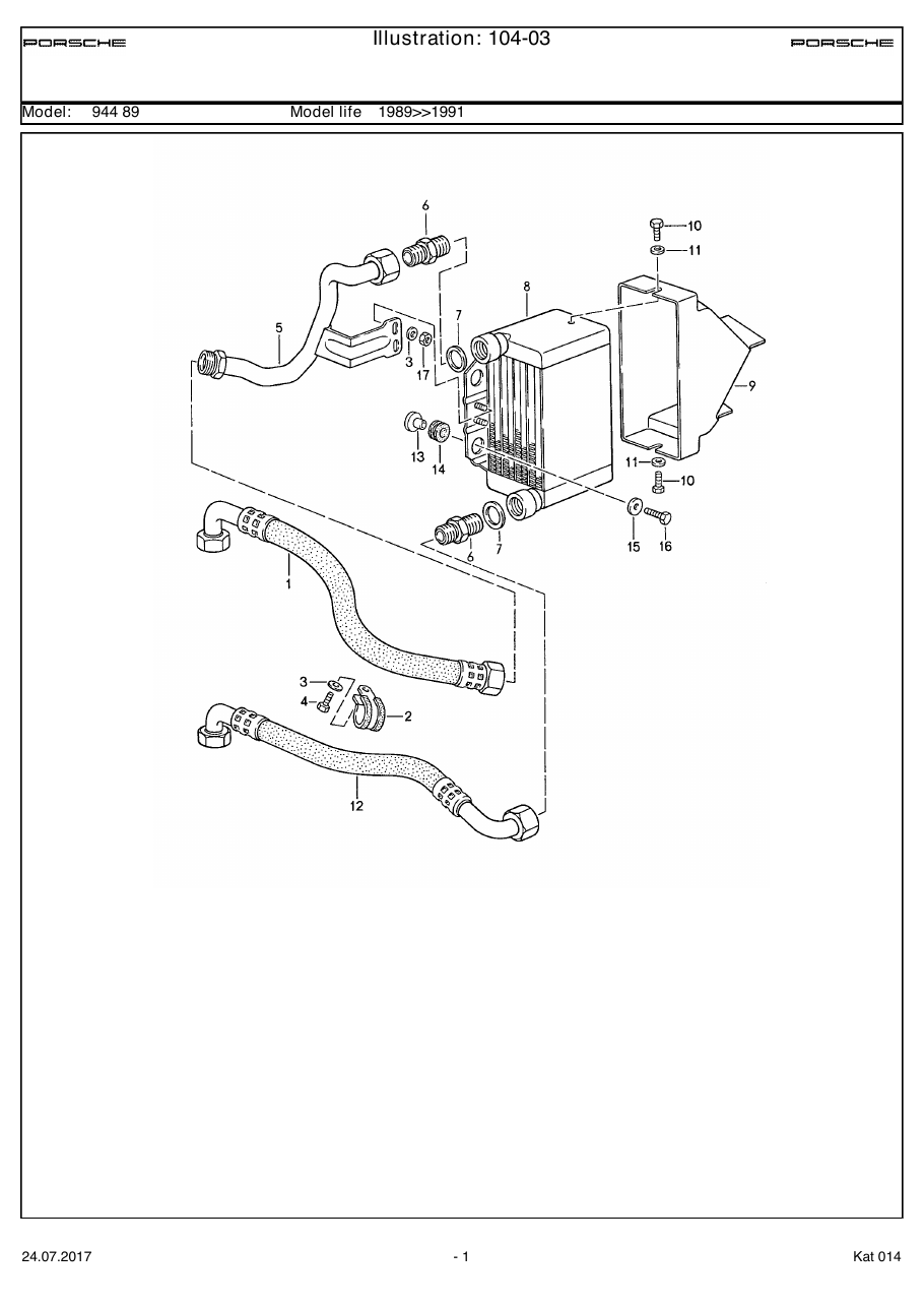 Exploded parts diagram — Oil cooling