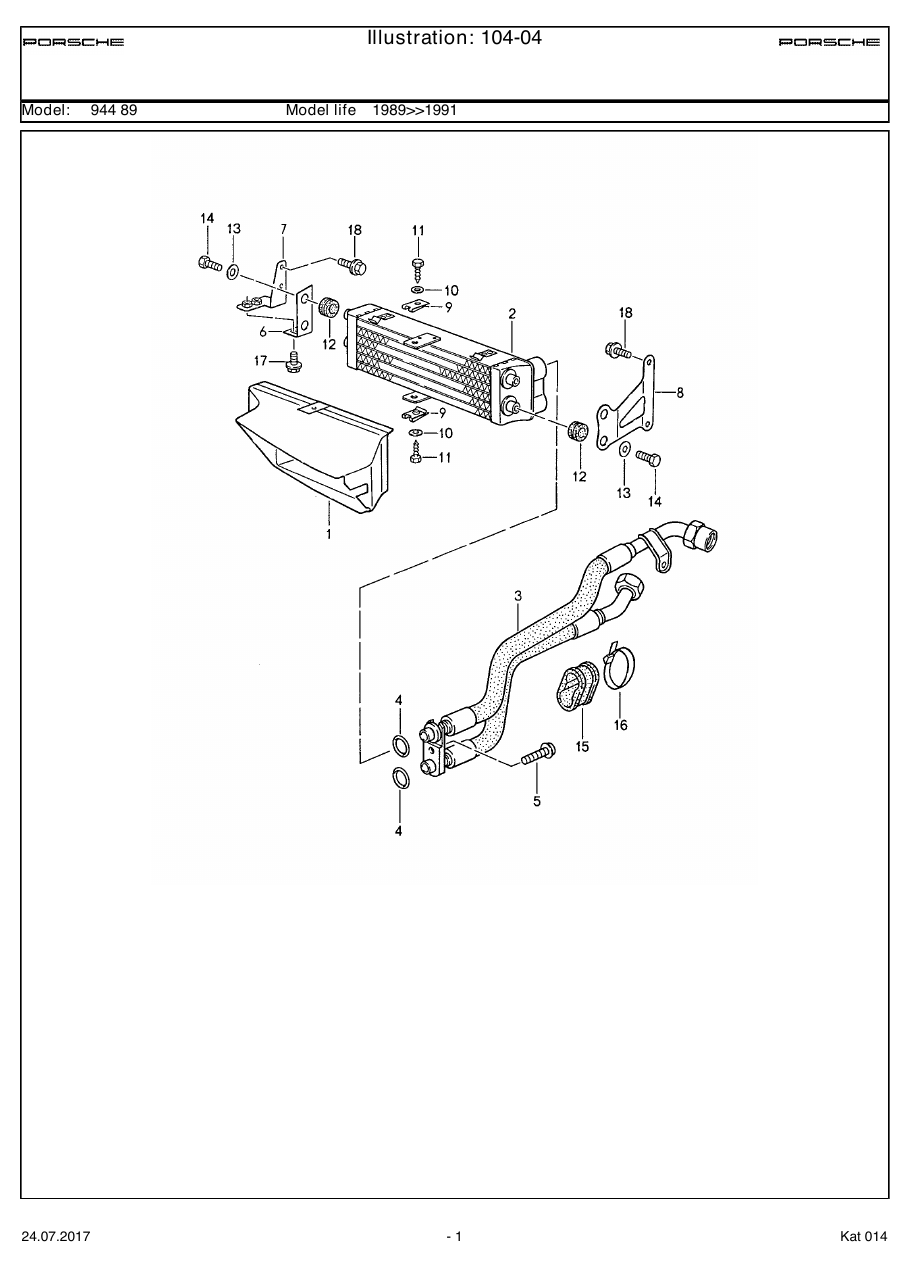 Exploded parts diagram — Oil cooling