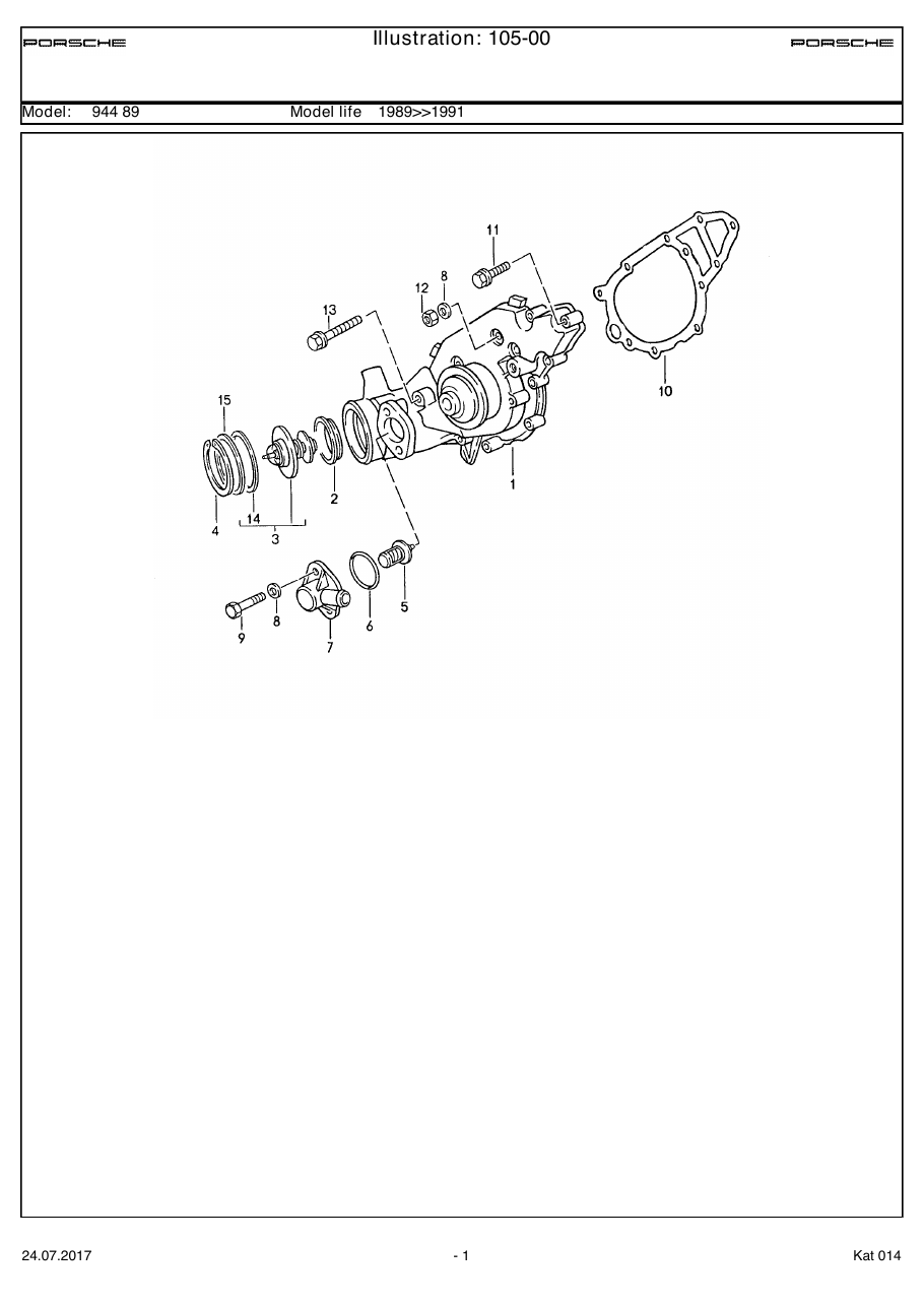 Exploded parts diagram — Water pump