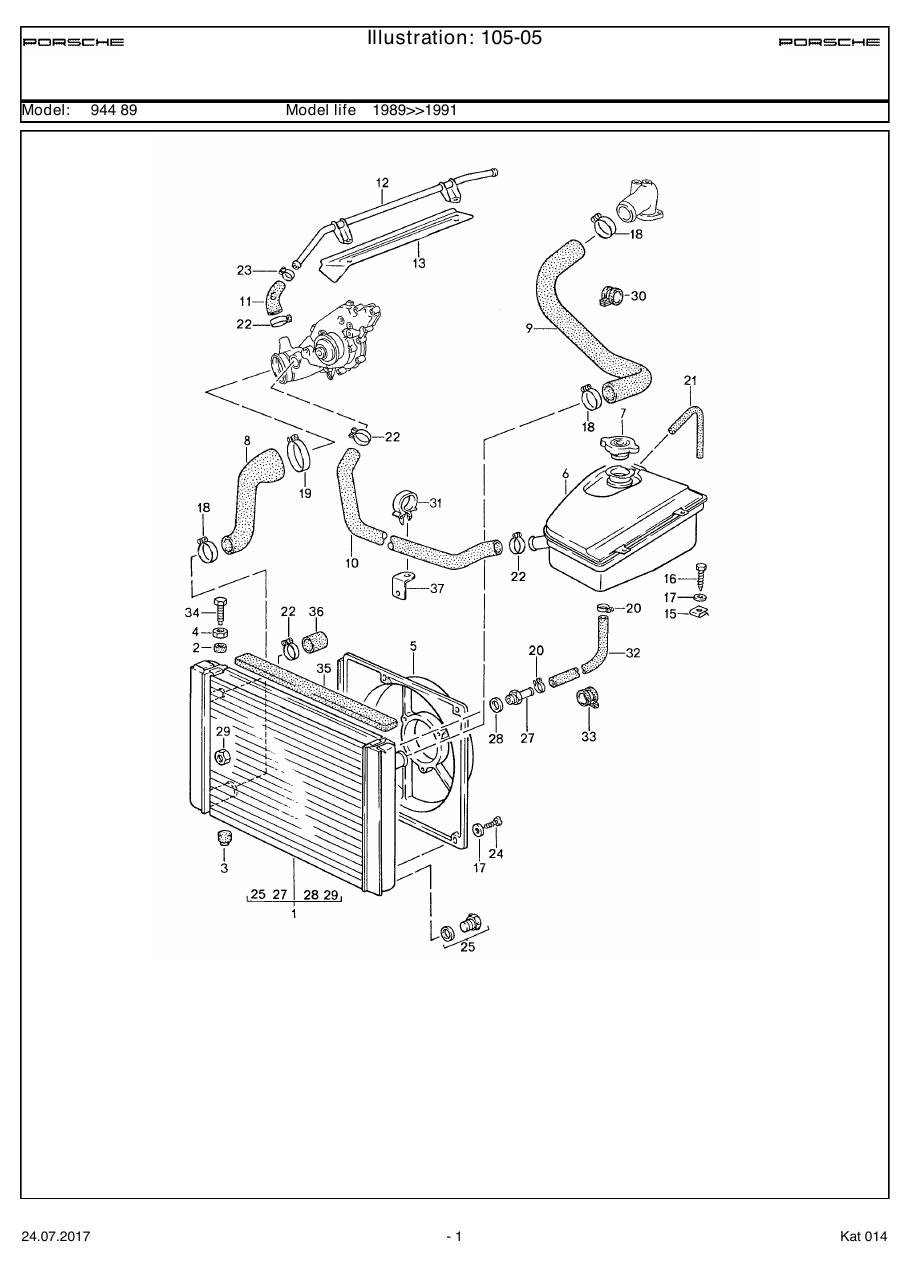 Exploded parts diagram — Water cooling