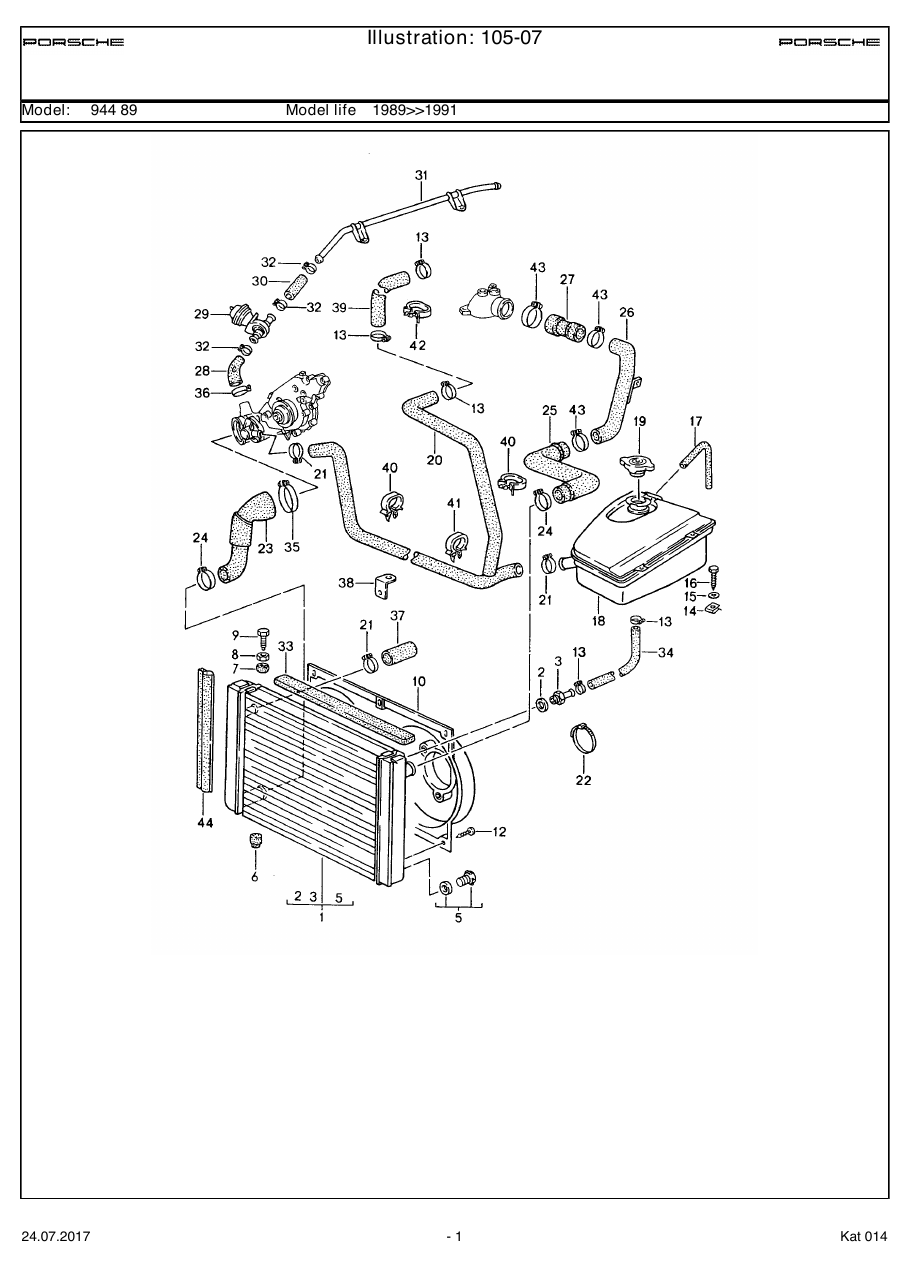 Exploded parts diagram — Water cooling