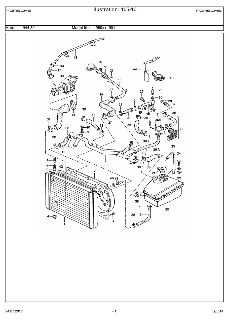 Exploded parts diagram — Water cooling