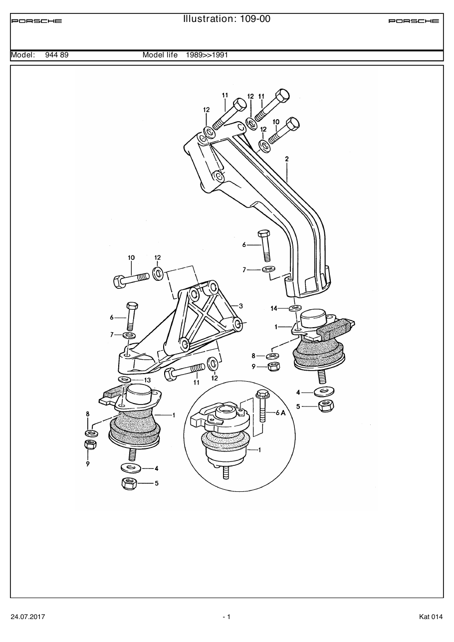 Exploded parts diagram — Engine suspension