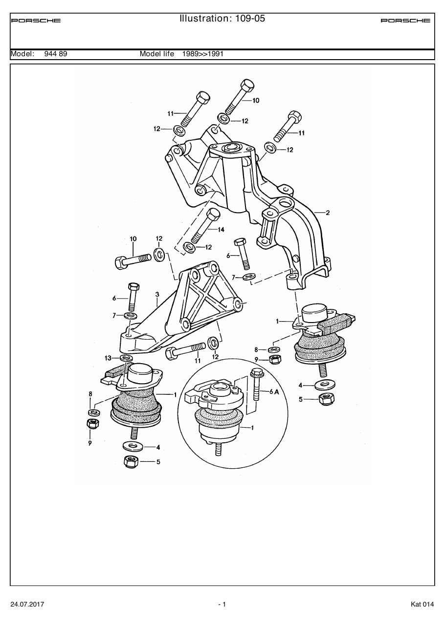 Exploded parts diagram — Engine suspension