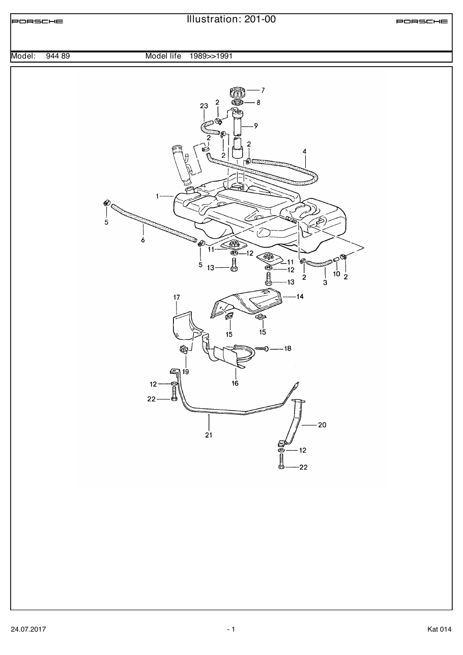 Exploded parts diagram — Fuel tank