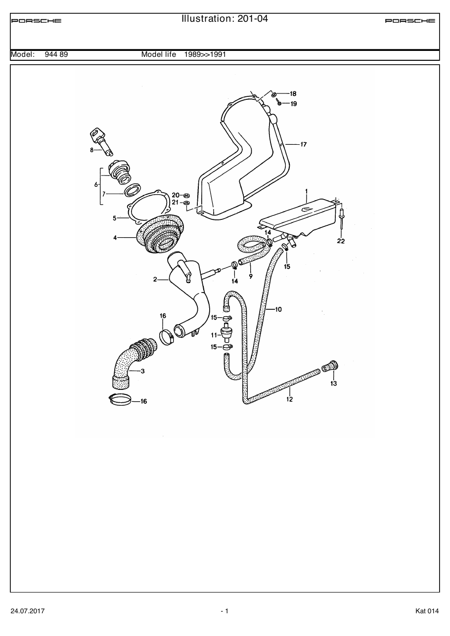 Exploded parts diagram — Filler neck